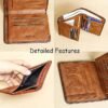 Men's Large Capacity RFID Blocking Cowhide Leather Wallet