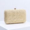 Elegant Straw Clutch Purse with Pearl Clasp - Stylish
