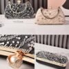 Women's Polyester Clutch Bag with Sequin and Bead