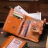 Men's Genuine Leather RFID Blocking Wallet with Chain,