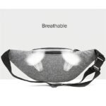 Unisex Multi-Pocket Canvas Crossbody Waist Bag, Adjustable Belt - Image 6