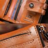 Men's Genuine Leather RFID Blocking Wallet with Chain,
