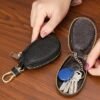 Faux Leather Zipper Key Case – Compact Key Organizer with