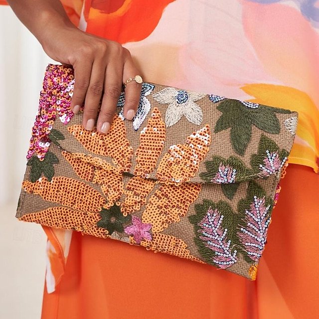 hlmket1716803609456 Women's Clutch Beach Bag Evening Bag Wristlet Polyester - Image 1