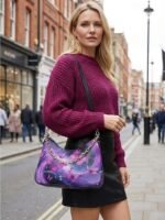 Women's Faux Leather Shoulder Bag with Adjustable Strap, - Image 6