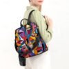 Large Capacity Colorful Abstract Art Print Multi-Carry Backpack