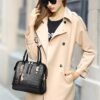Women's Faux Leather Crocodile Pattern Handbag with Tassel