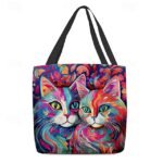 Women's Colorful Cat Art Tote Bag - Vibrant and Stylish - Image 10