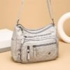 Women's Faux Leather Quilted Crossbody Bag with Multiple