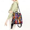 Large Capacity Colorful Abstract Art Print Multi-Carry Backpack