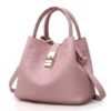 Women's Red Faux Leather Handbag with Gold Lock and Chain