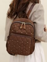 Women's Quilted Waterproof Nylon Backpack – Lightweight - Image 10