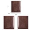 Men's Brown RFID Blocking Leather Bifold Wallet with ID