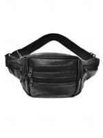 Men's Genuine Leather Waist Bag – Multi-Pocket Crossbody - Image 14