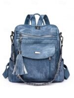 Women's Faux Leather Convertible Backpack Purse – Vintage - Image 18