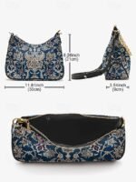 Women's Vintage Floral Print Shoulder Bag with Gold Chain - Image 8