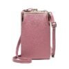 Women's Black Faux Leather Crossbody Bag with Gold Frame