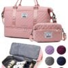 Women's Polyester Quilted Duffel Bag Set, Multiple Colors,