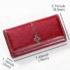 Women's Red Faux Leather Wallet with Multiple Card Slots