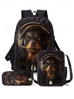 Boys 3-piece Cool Dog Headphones Printed Backpack Set - Stylish - Image 16