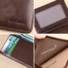 Men's Brown RFID Blocking Leather Bifold Wallet with ID