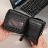Men's Faux Leather Zip Wallet, Multiple Colors, Compact