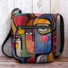 Women's Abstract Art Crossbody Bag – Colorful Cubist