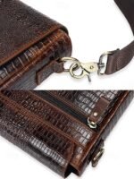 Men's Luxury Crocodile Embossed Leather Satchel - - Image 10