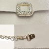 Women's White Satin Clutch with Rhinestone Buckle - Elegant
