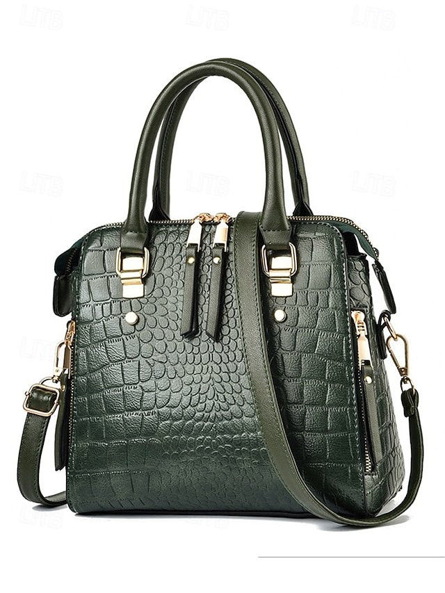 knzvxd1749634587137 Women's Faux Leather Crocodile Pattern Handbag with Tassel - Image 1