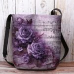 Vintage Floral Music Note Shoulder Bag for Women – Artistic - Image 9