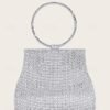 5PCS Elegant Crystal Evening Clutch with Gold Ring Handle –