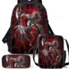 Boys' dragon themed three-piece backpack set, Including