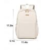 Unisex White Waterproof Laptop Backpack with Padded Compartment,