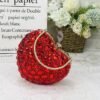 Women's Heart-Shaped Evening Clutch - Elegant Blue