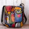 Women's Abstract Art Crossbody Bag – Colorful Cubist
