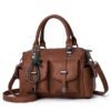 Women's Blue Faux Leather Handbag – Stylish Large