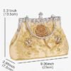 Women's Vintage Green Velvet Handbag with Beaded Floral