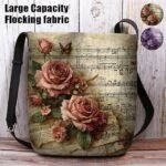 Vintage Floral Music Note Shoulder Bag for Women – Artistic
