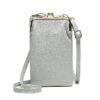 Women's Black Faux Leather Crossbody Bag with Gold Frame