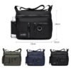 Men's Black Multi-pocket Nylon Crossbody Messenger Bag –