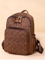 Women's Quilted Waterproof Nylon Backpack – Lightweight - Image 11