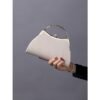 Women's Navy Blue Evening Clutch – Elegant Pleated Velvet
