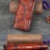 Handmade leather continental wallet with elegant mandala pattern