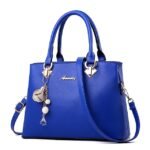 Women's Elegant White Faux Leather Handbag with Gold - Image 10