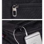 Men's Black Nylon Travel Fanny Pack, Multi - Pocket Waist - Image 8