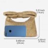 Women's Boho Chic Straw Clutch with Large Bow Detail -