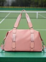 Women's Fashion Pink Nylon Duffel Bag - Multifunctional