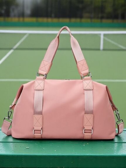 Women's Fashion Pink Nylon Duffel Bag - Multifunctional
