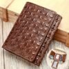 RFID Blocking Genuine Leather Wallet for Men – Trifold Design